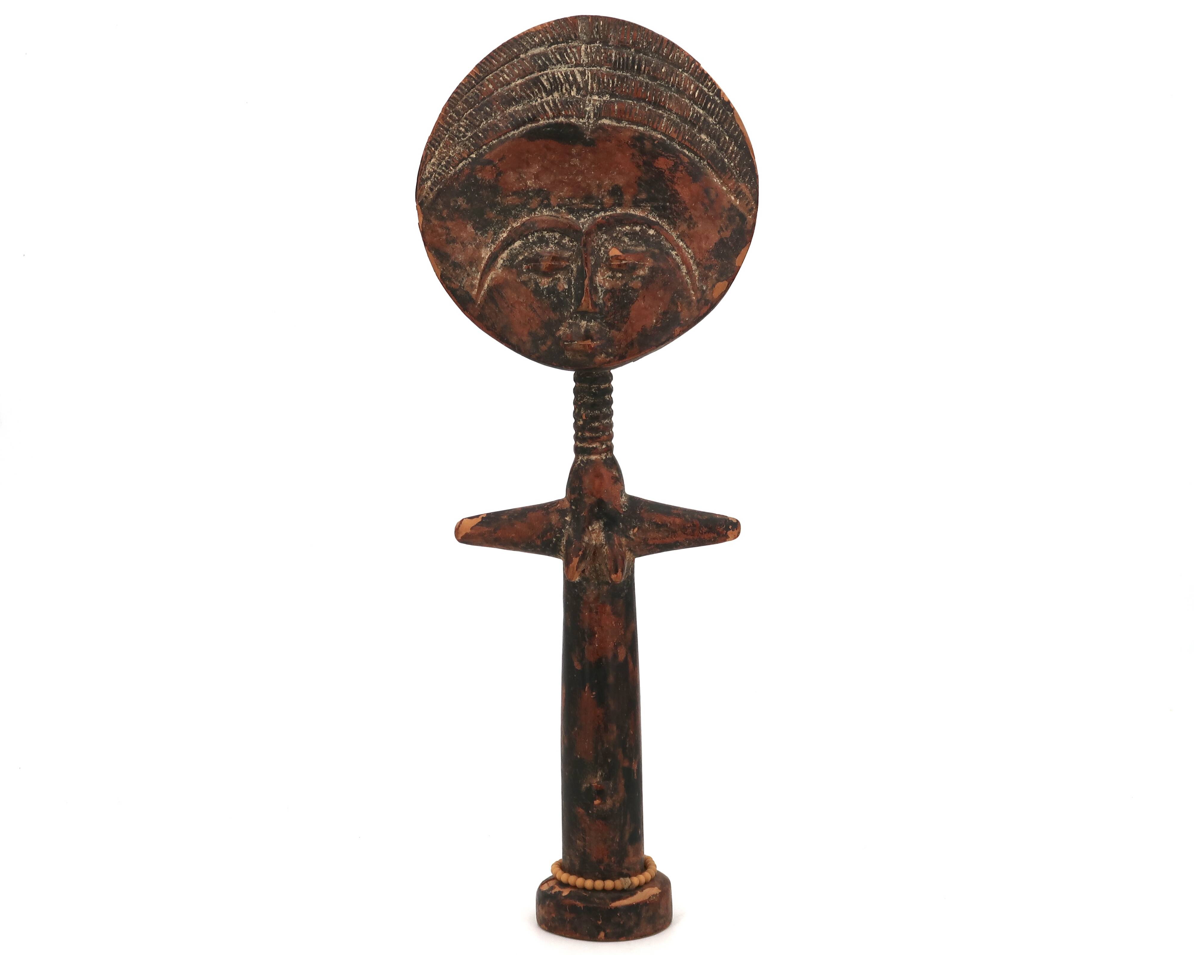 Ashanti Akuaba African Art Statue from Ghana, wooden, 1980s.