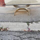 Vintage metal coffee table and smoked glass