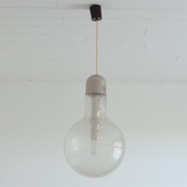 Suspension en verre à bulles de Peill and Putzler vintage 1970s