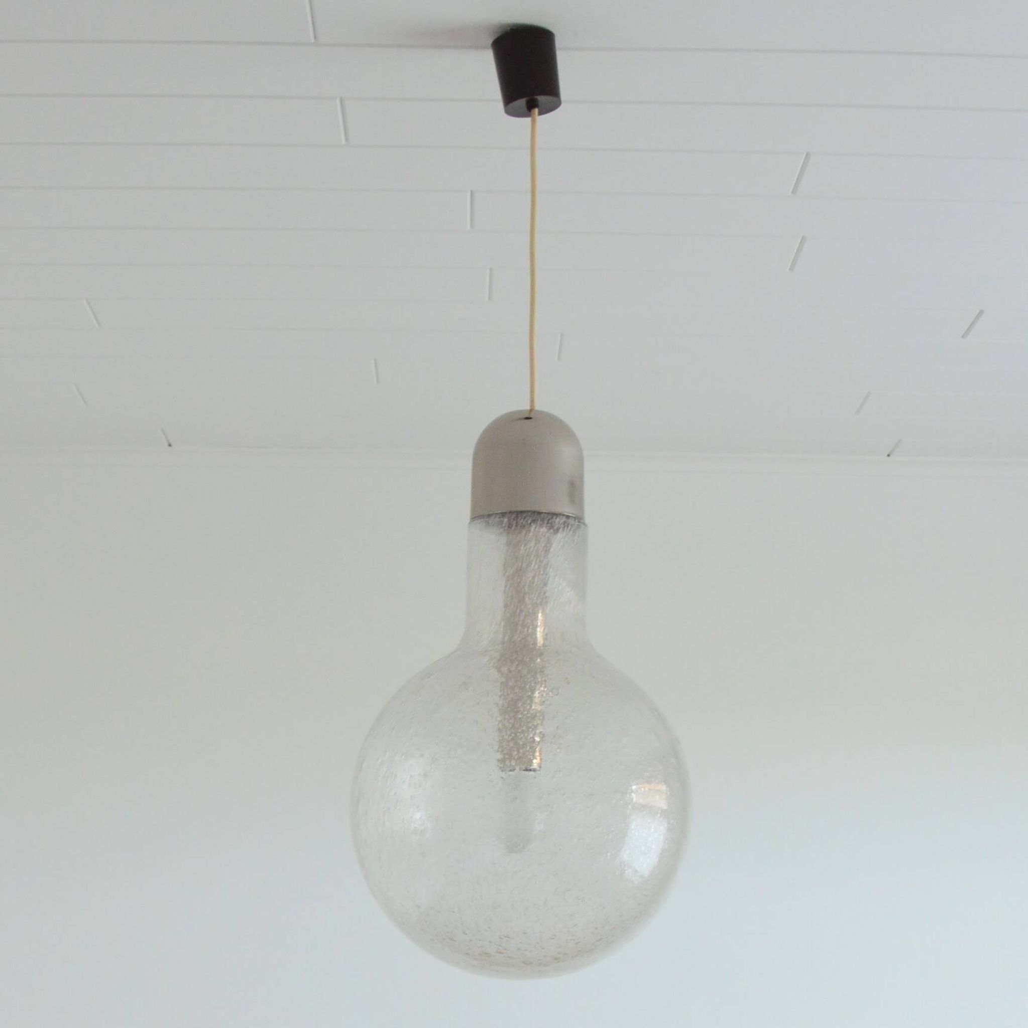 Vintage 1970s Peill and Putzler bubble glass pendant light