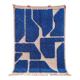 Authentic traditional white and blue Berber rug 2/3 m