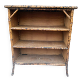 antique buffet in bamboo and burnt wood