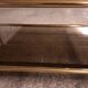 Vintage 80's brass coffee table, glass tops
