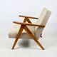 Vintage armchair B-310 VAR beige boucle structural 1970s - 2 pieces available - light wood