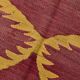 Wine Red & Orange Mid Century Modern Wool Kilim Rug, 153x239 Cm