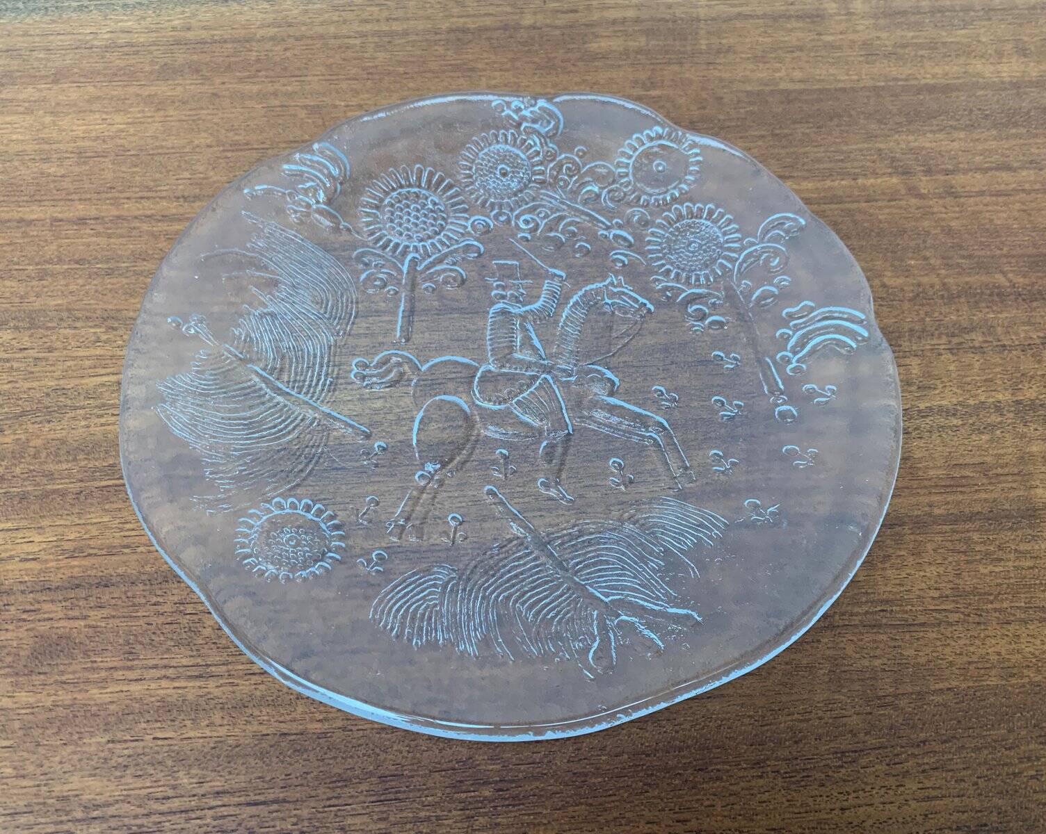 Vintage Swedish glass plate Doran by Goran Warff for Kosta Boda