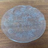 Vintage Swedish glass plate Doran by Goran Warff for Kosta Boda