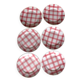 A set of 6 flat plates Nappe Rose Moulin des Loups