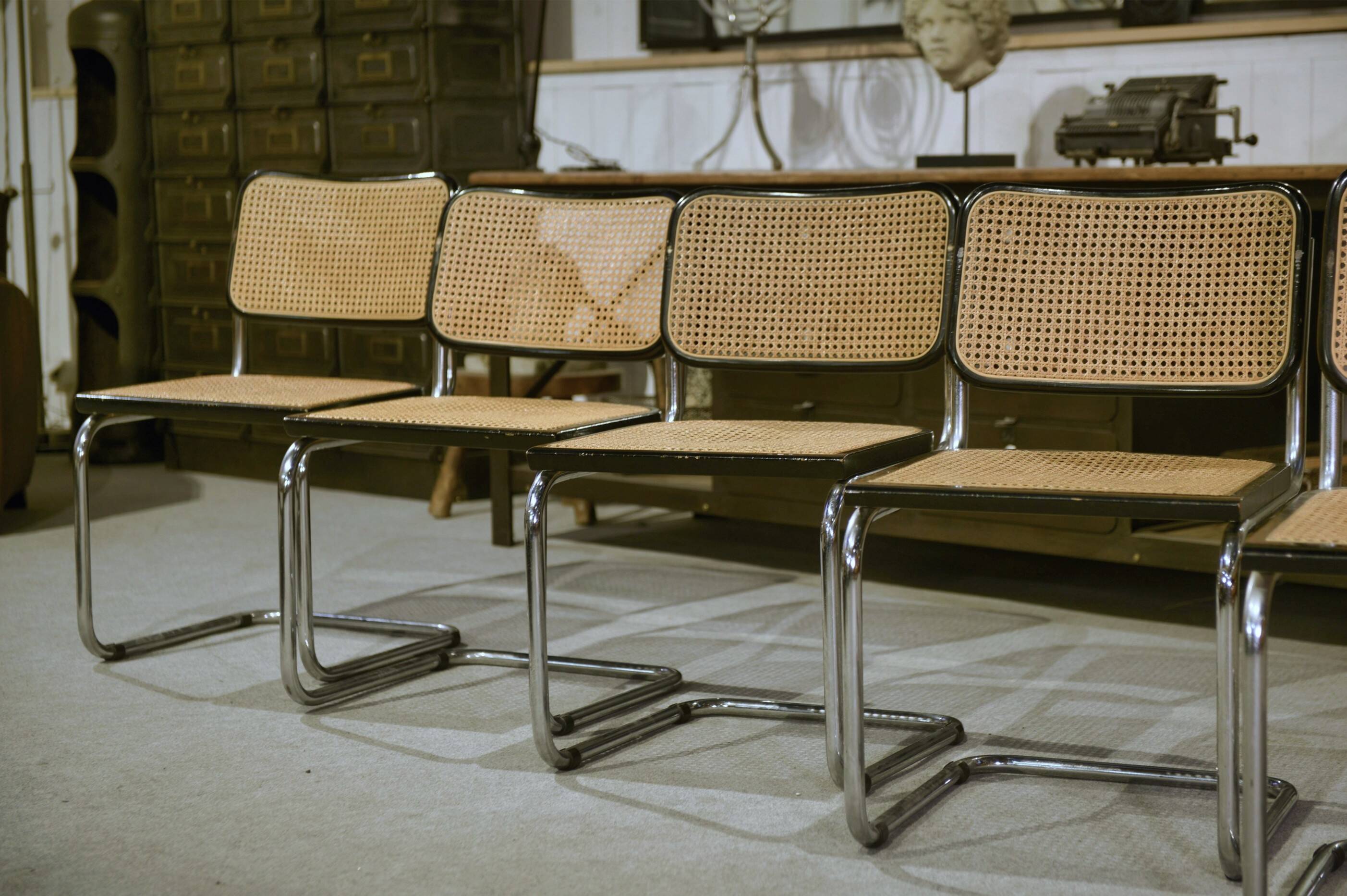 Ensemble de 6 chaises Cesca B32 de Marcel Breuer 1970’s