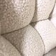 Vintage 80s shell armchair in curly wool