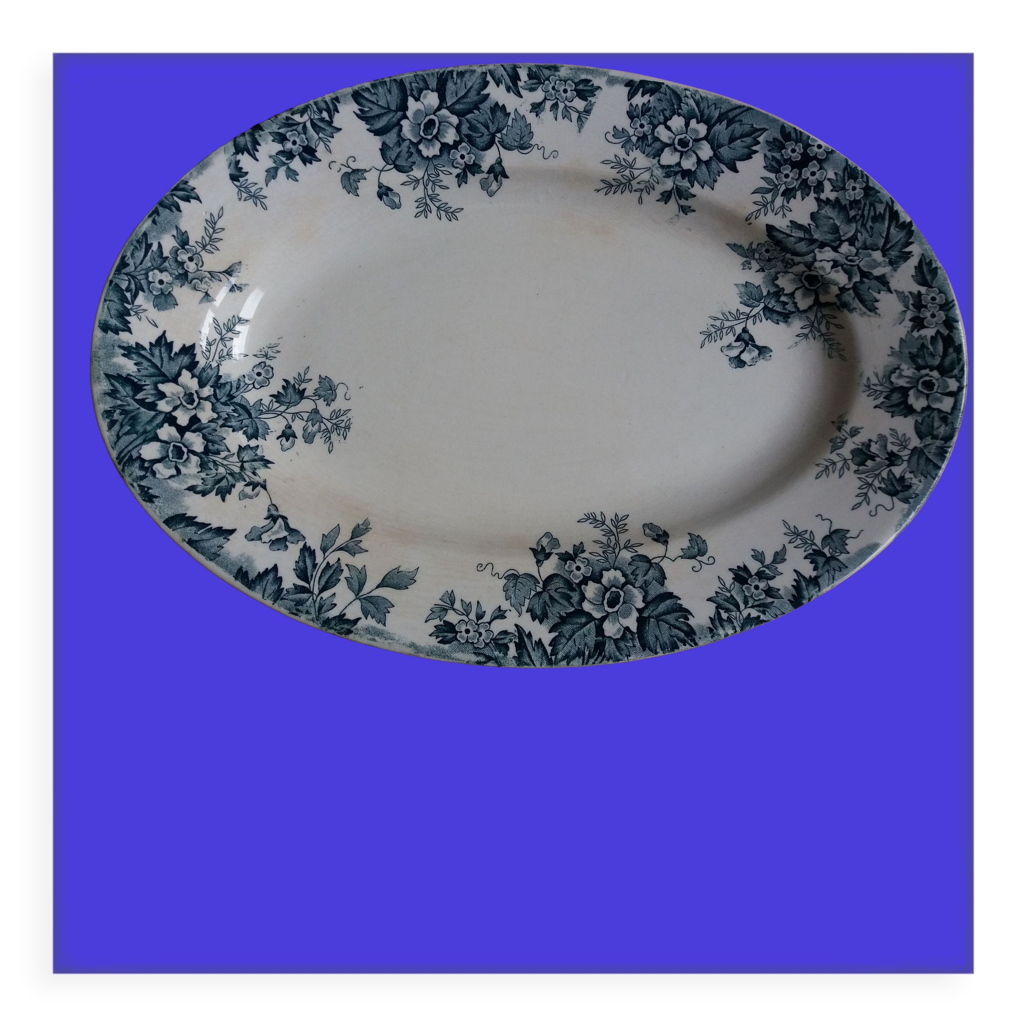 Oval dish Terre de Fer Saint Amand and Hamage model Marie-Louise