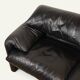 Maralunga 3-seater sofa in black leather by Vico Magistretti for Cassina