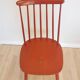 Vintage Coral Red Dining Chair: Ilmari Tapiovaara Style, Stol Kamnik 1960s