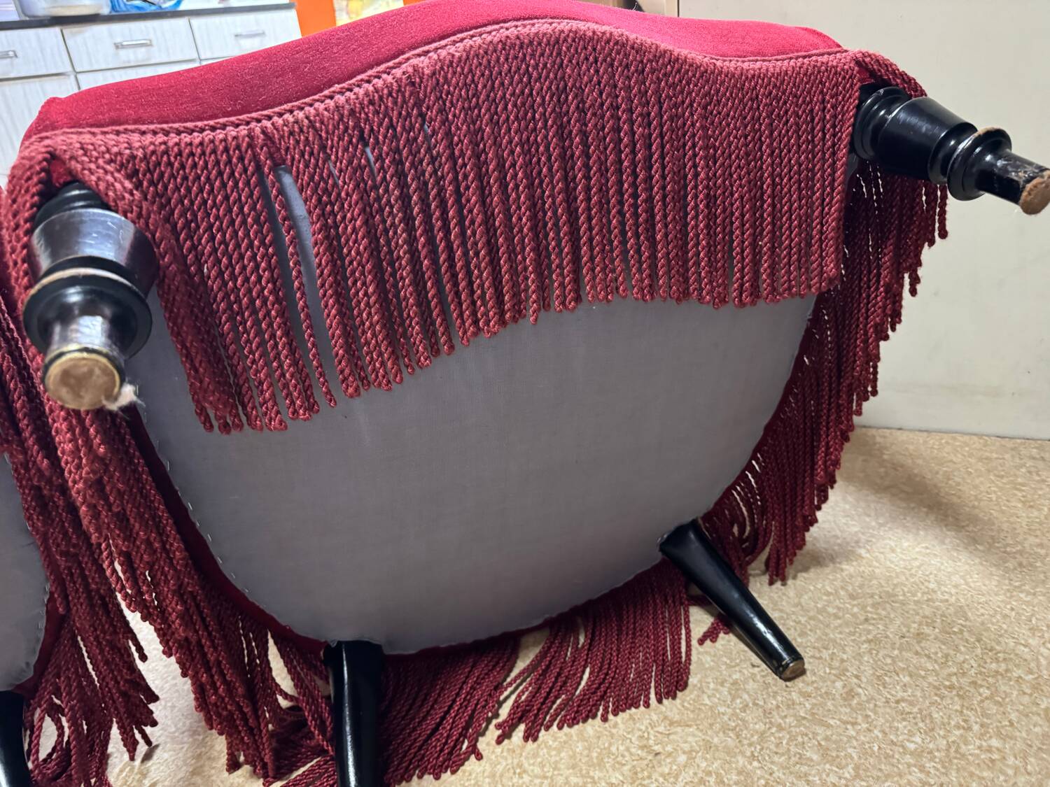 Pair of red toad theater armchairs