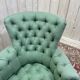 Méridienne époque Napoléon III laine vert