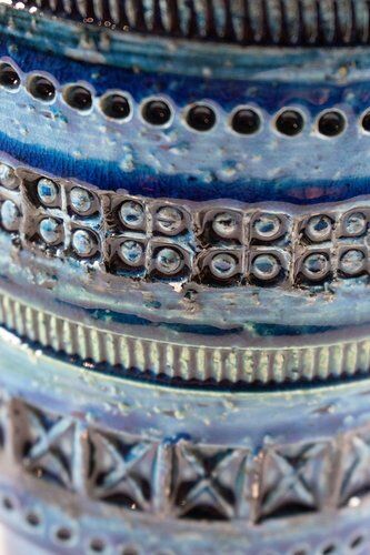 Vase bleu italien par Bitossi