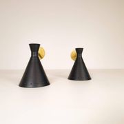 Pair of modern Italian wall sconces in Stilnovo style, wall lamp.