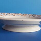 Compotier - piedouche -  plat à gateau - ceramique hb cm - jaune et bleu roi