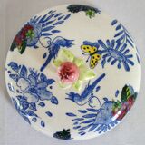 Gien earthenware candy box, vintage Blue Bird model