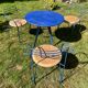 Salon de jardin par "Pascal Mourgue", une table et 3 chaises, Année 80