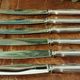 Set of 12 silver metal knives brand Alfénide with their case