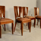 Set of 4 chairs "gondole" art deco in palissandre