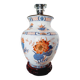 Hand-painted porcelain table lamp, Chinese Imari style.