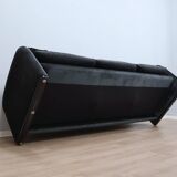 Vintage 1980s blue and green velvet Cassina Maralunga 3-Seater sofa