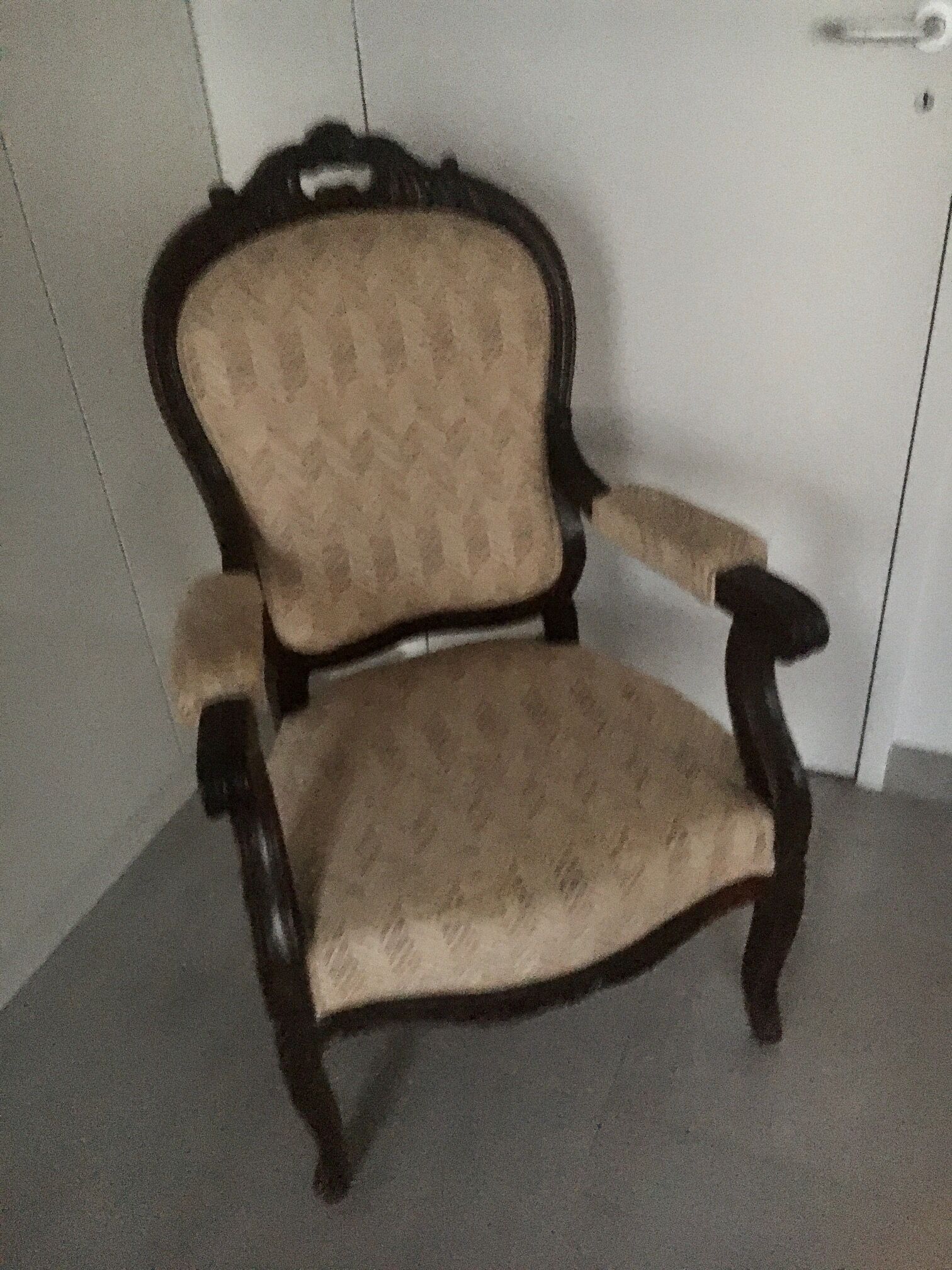 Voltaire armchair 19 th mahogany structure