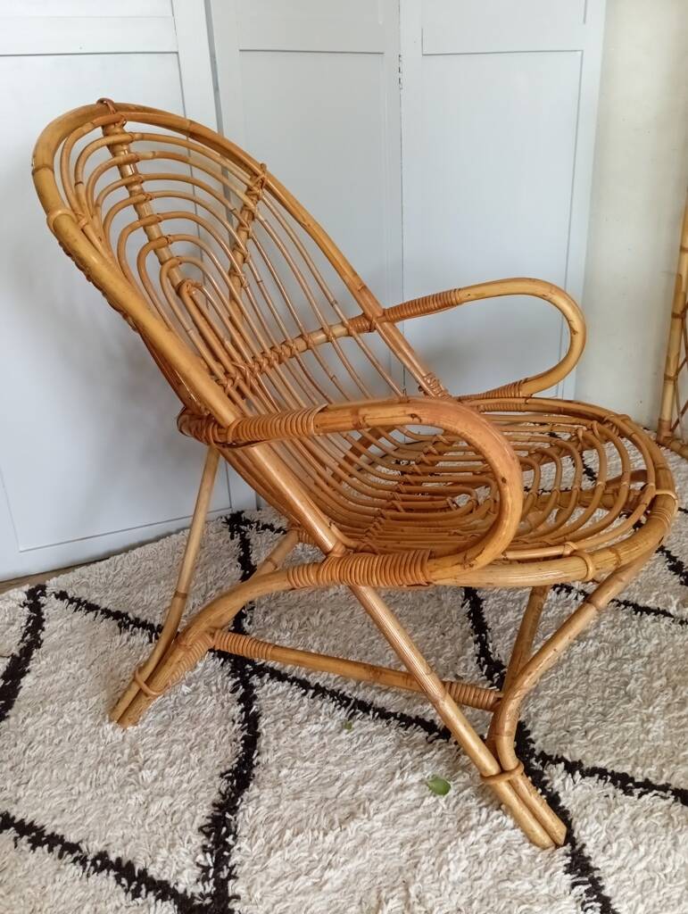 60s rattan armchair