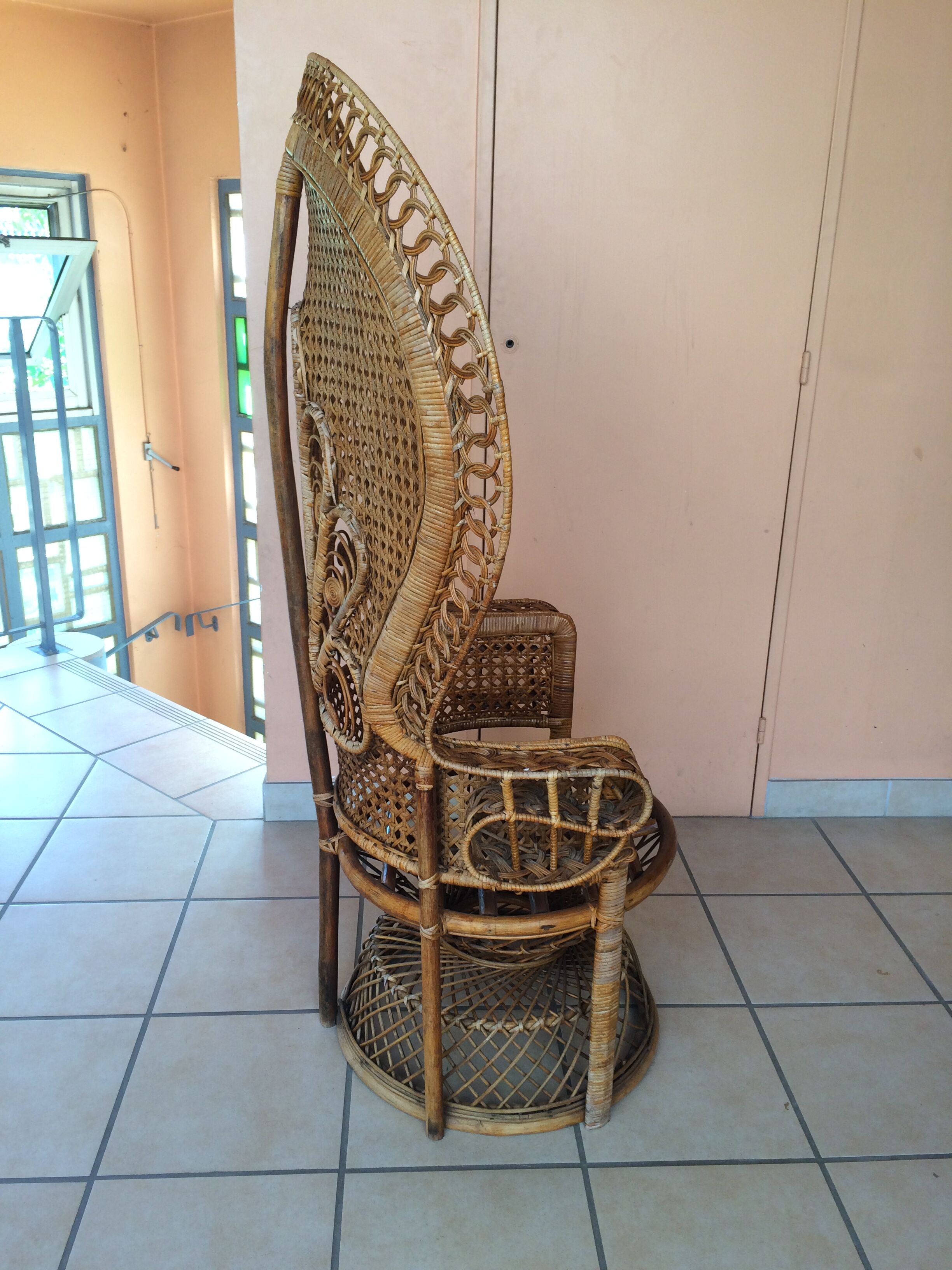 Emmanuelle Peacock vintage armchair 70