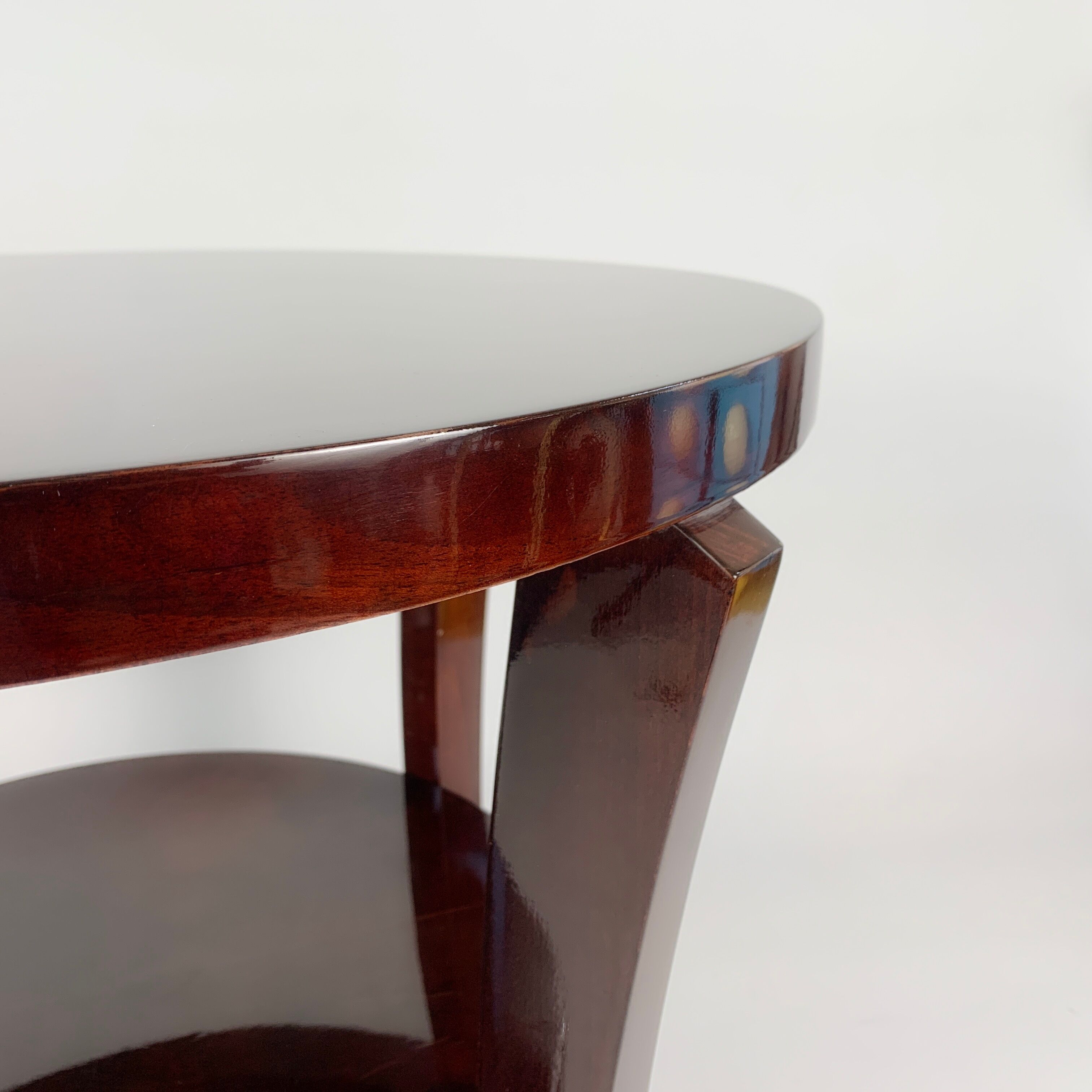 Glazed wooden coffee table in Art Deco style
