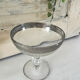 Etched silver rim cocktail coupe glasses set mid century barware