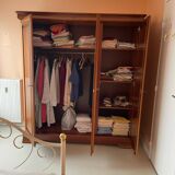 Armoire penderie en plaquage merisier