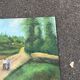 Oil painting landscape countryside signed Louroy - Characters
