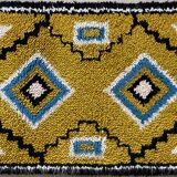 Tapis  vintage en laine jaune ocre Smyrna 97x50cm