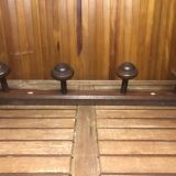Old coat rack with 4 vintage wooden hooks