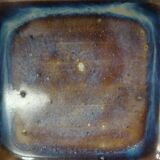 Square glazed stoneware plate by Judy Taylor