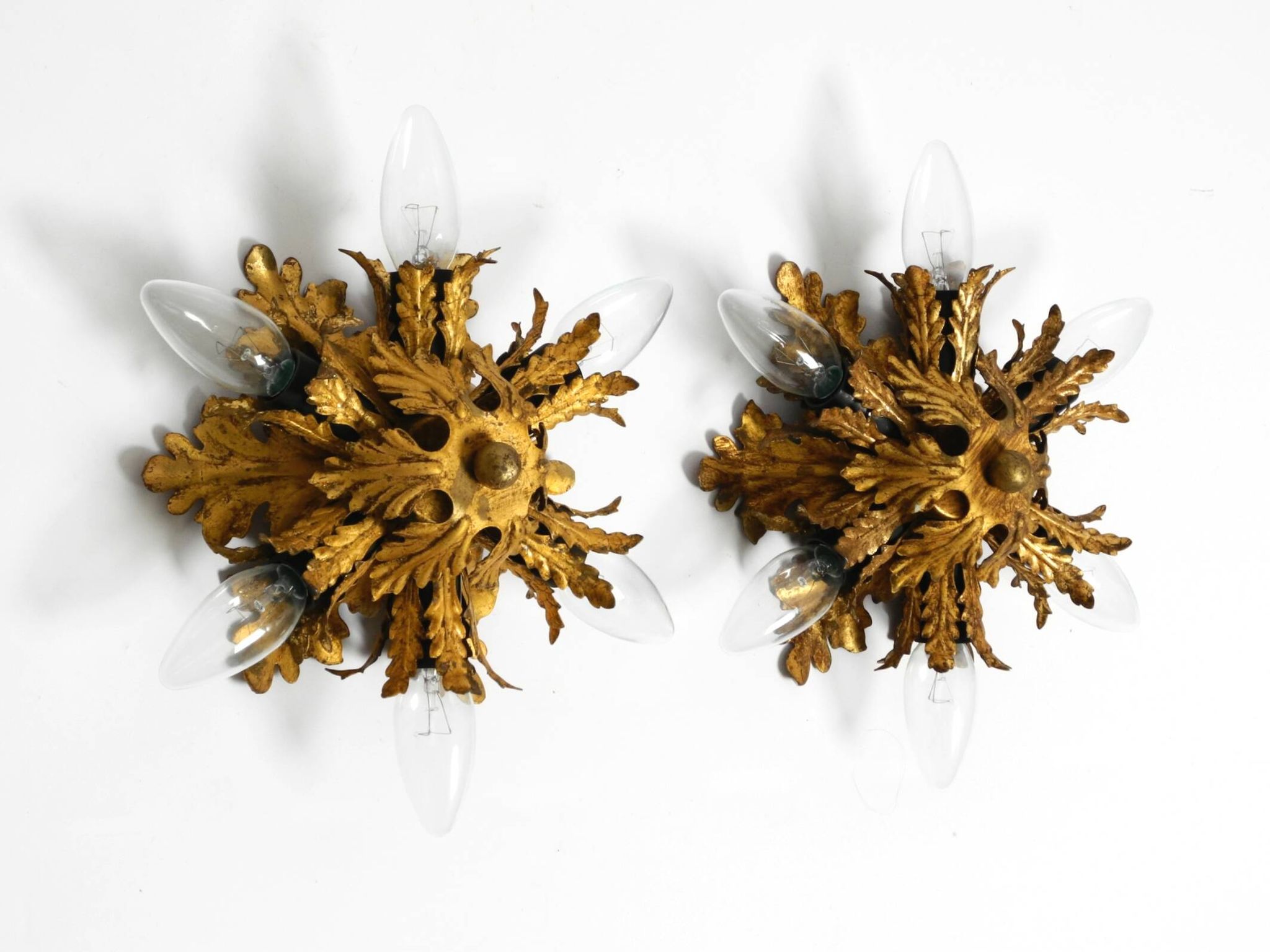Set of three beautiful 1960s Italian ceiling or wall lamps by Banci Firenze