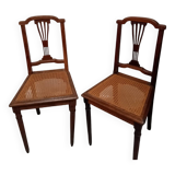 Set of 2 chairs with canework