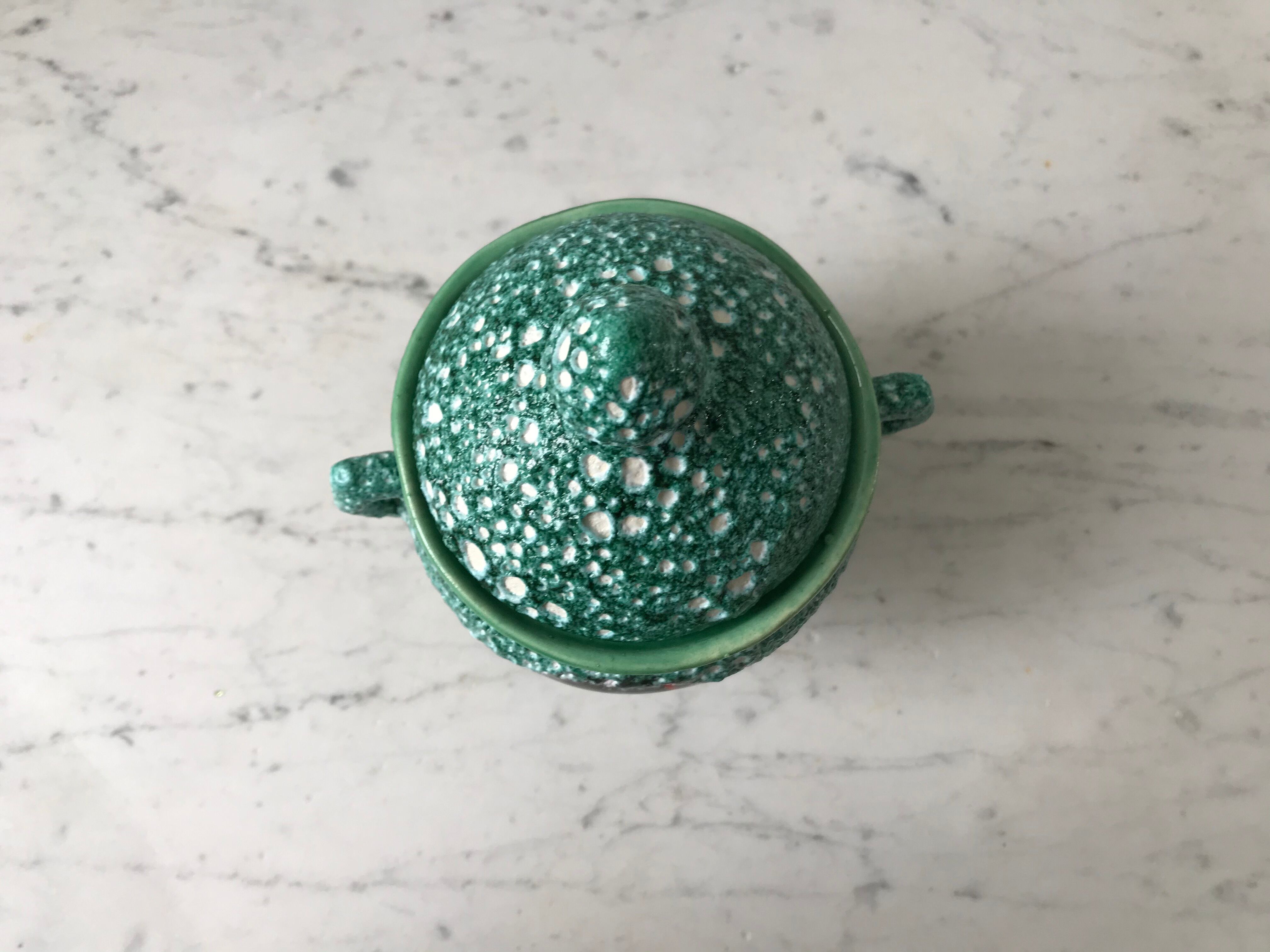 Green pot Vallauris not signed 70s