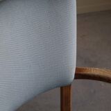 Modern Danish, curved oak chaise longue, attributed to Viggo Boesen, 1950s