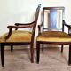 Pair of Louis XVI style mahogany office armchairs