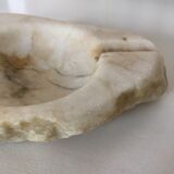 Ashtray in white marble rough stone