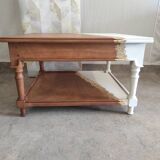 White coffee table and gold leaf