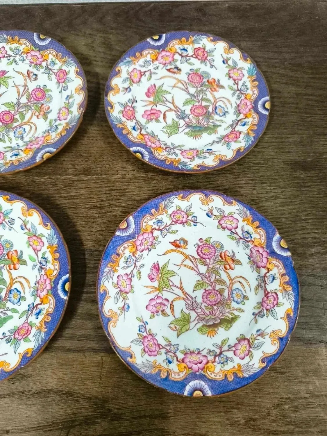 Lot de 4 assiettes à dessert Sarreguemines minton