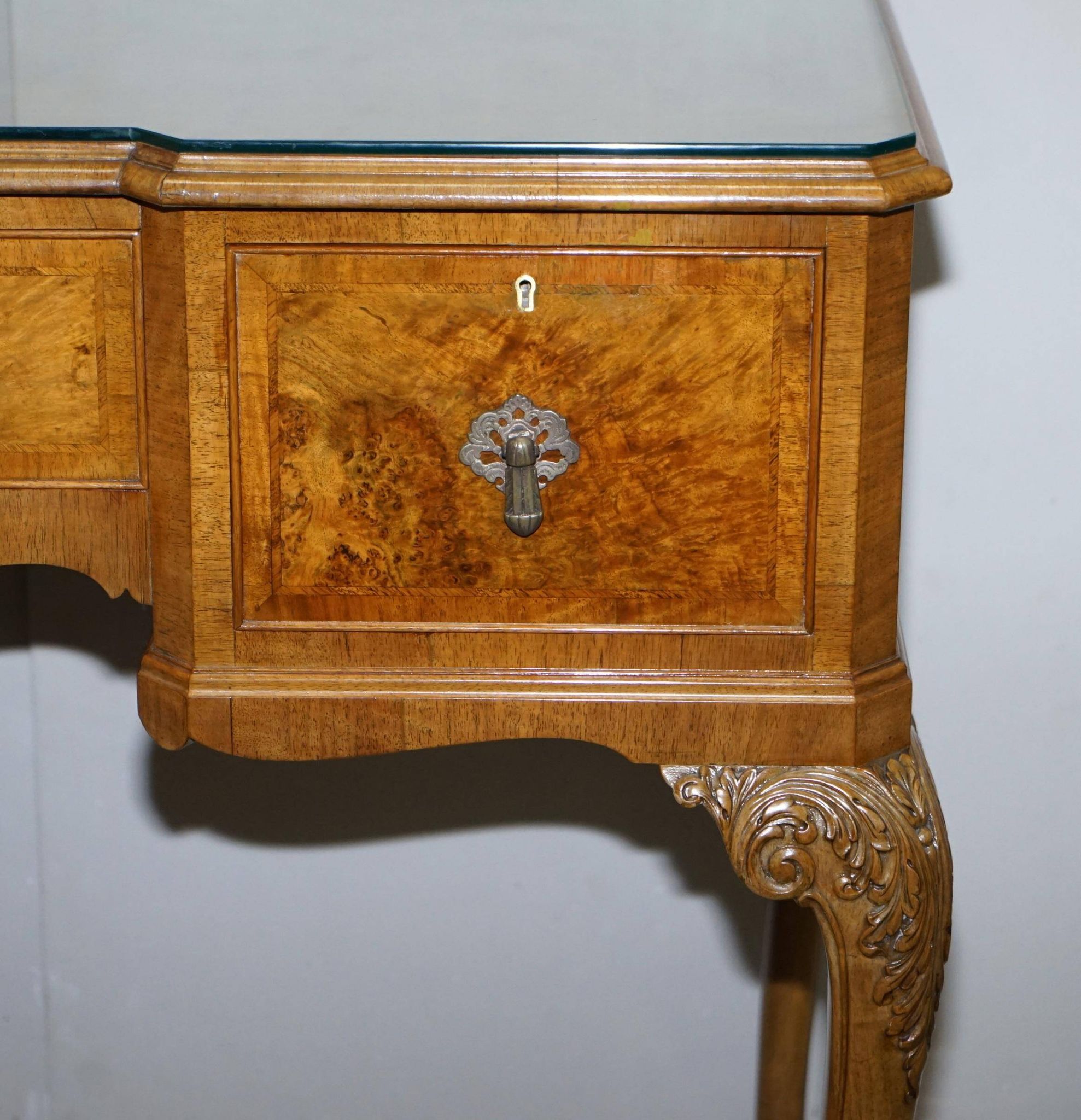 Console Burr Walnut Art Deco Denby & Spinks Breakfront