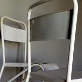 Paire de chaises tube métal mobilier industriel début XXème