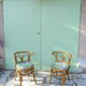 Ensemble table & chaises en rotin