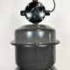 Dark grey enamel industrial factory lamp from elektrosvit, 1960s